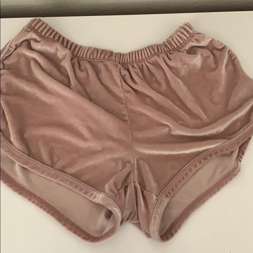 Brandy Melville Velvet Pink Shorts